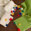 Candy Color Hand Knitted Scarf Women's Sweet Heart Embroidery Scarf Fashion Korean Student Warm Muffler Winter Versatile Shawl