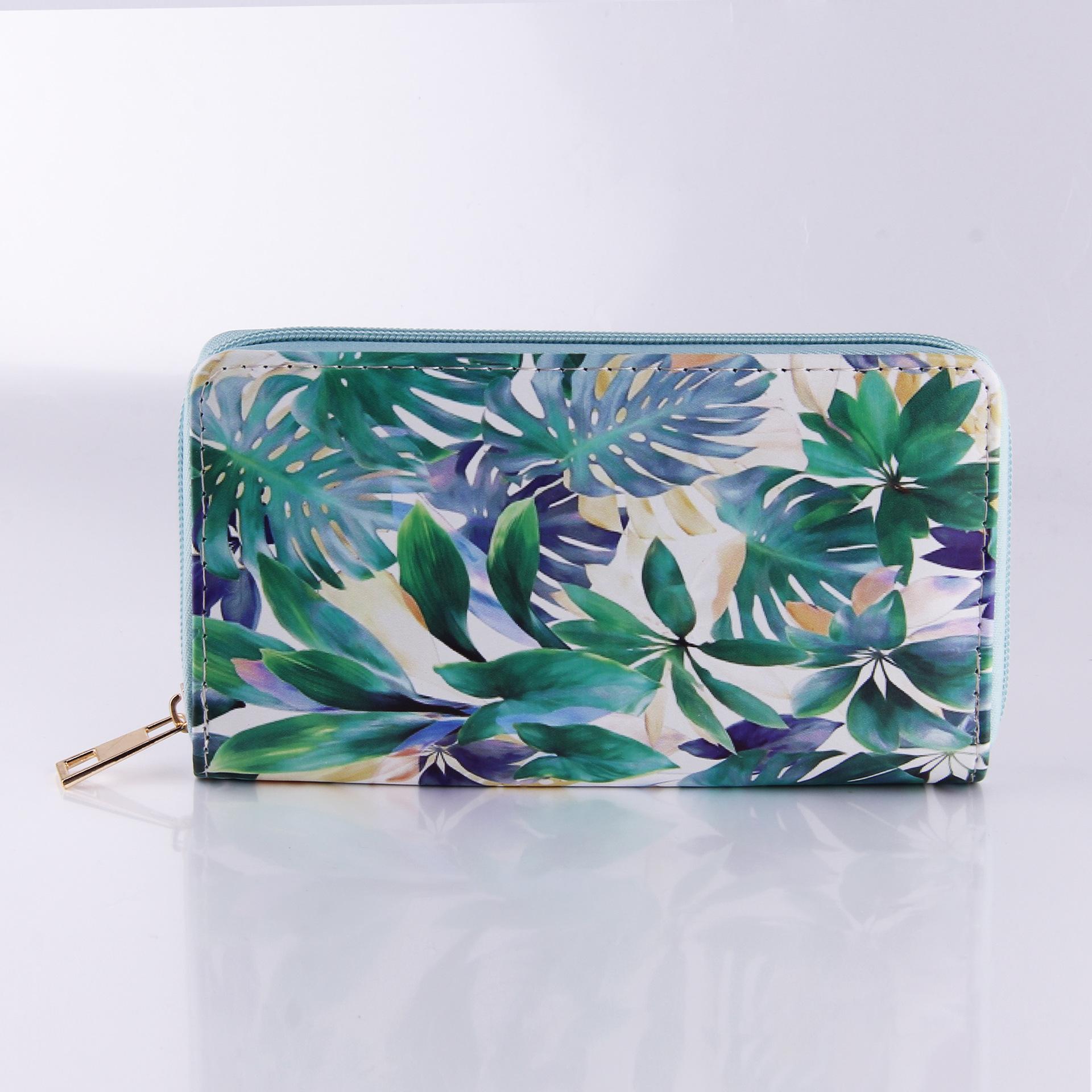 

Тропический цветок длинный кошелек на молнии, кошелек-клатч, сумка для карт