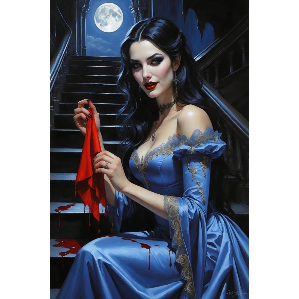 Dark Fantasy Romantic Gothic Vampire Queen Horror Blood Poster Print Wall Art Pictures Canvas Painting Living Room Home Decor