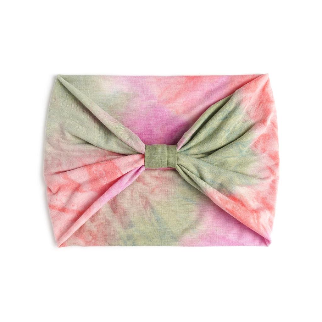 Fascia per capelli tie-dye sportiva e da yoga da donna extra larga da 18 cm