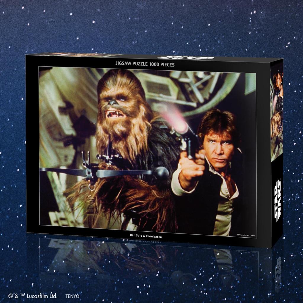Tenyo in Jigsaw Puzzle Star Wars Han Solo Chewbacca Includes and Service Card (Tenyo) [Made Japan] 1000-Piece & (51x73.5cm) W-1000-694, Glue, Spatula,