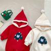 Salopete de Crăciun pentru bebeluși cu glugă, toamnă iarnă, hanorac pentru copii mici, haine pentru bebeluși, Anul Nou, costume pentru copii