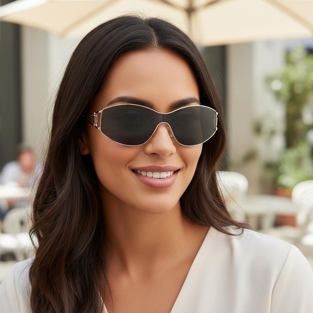 Y2K Trendy Wraparound Sunglasses For Men Women Fashionable UV Protection Outdoor Cycling Goggles 2530