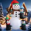 Inflatable Toy Penguins Hug Snowman Christmas Inflatable Model Luminous Inflatable Model Christmas Atmosphere Decoration Model