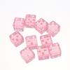 Acrylic Dice 10Pcs Transparent Color Square Corner White Dot Small Size Portable Dice for Travel Camping Outdoor Board Game Activities