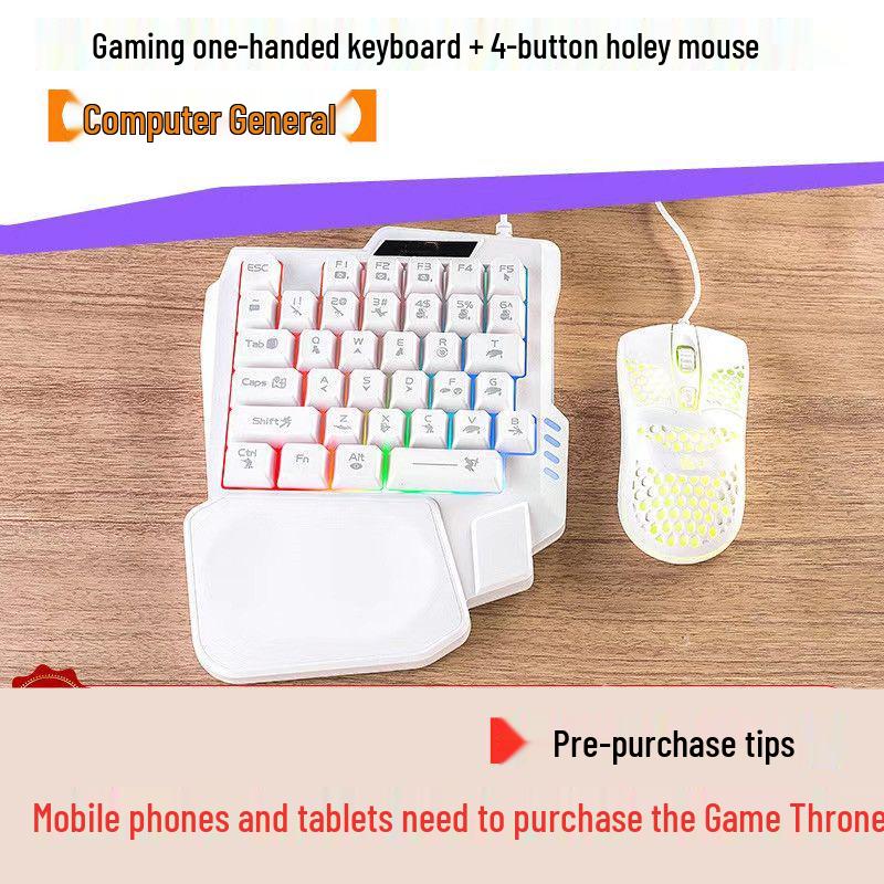 Mini Gaming-Tastatur- und Maus-Set für Linkshänder - Kompakt, tragbar, USB-Kabel für Laptop/Desktop