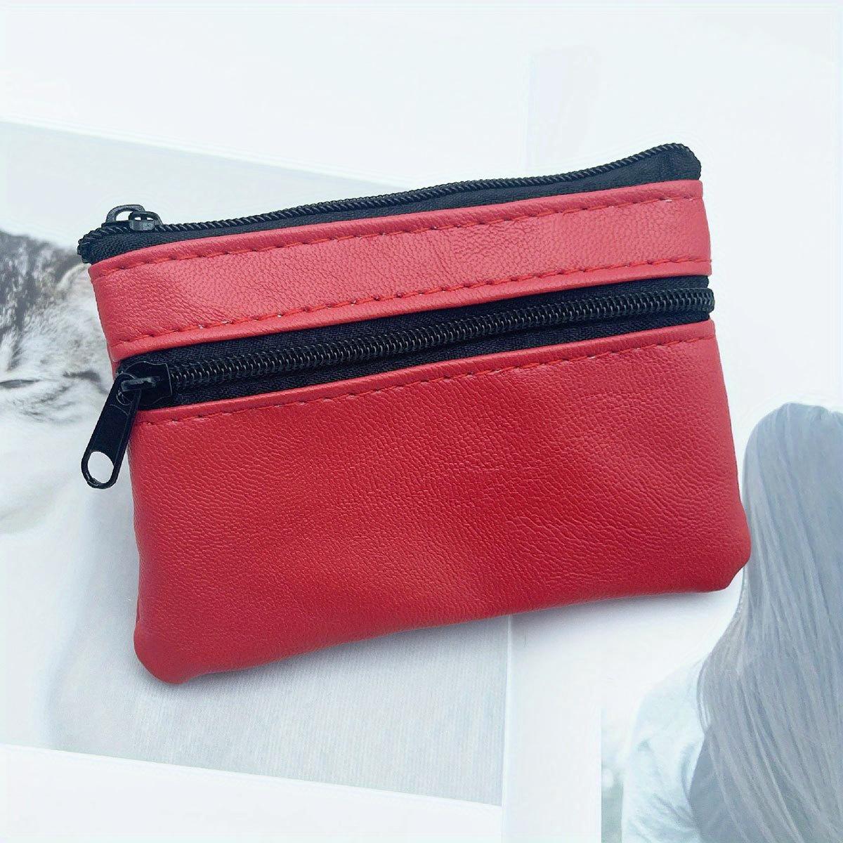 

Мини кошелек для монет из ПУ кожи, однотонный дорожный чехол на молнии, портативный держатель для кредитных карт