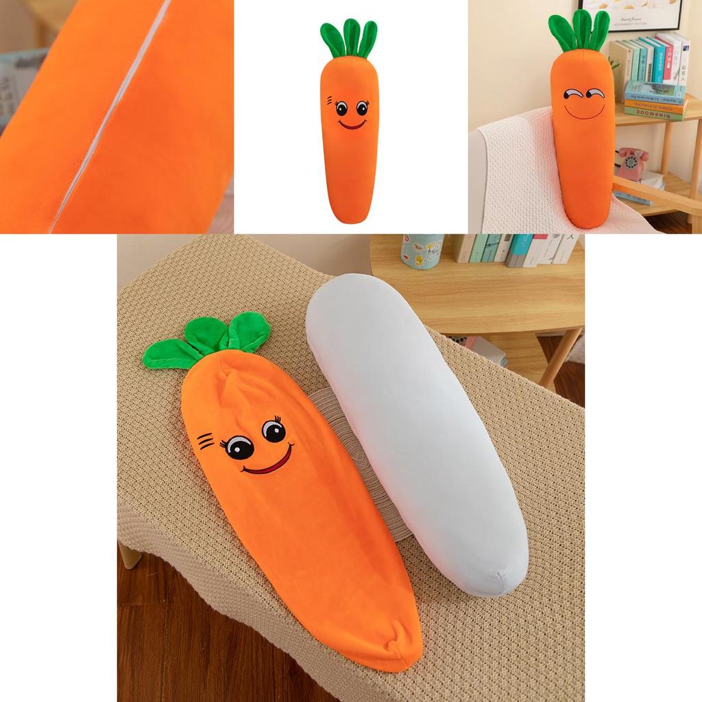 Ultra Soft Carrot Plush Body Pillow Huggable Stuffed Toy Adorable Bed Cushion