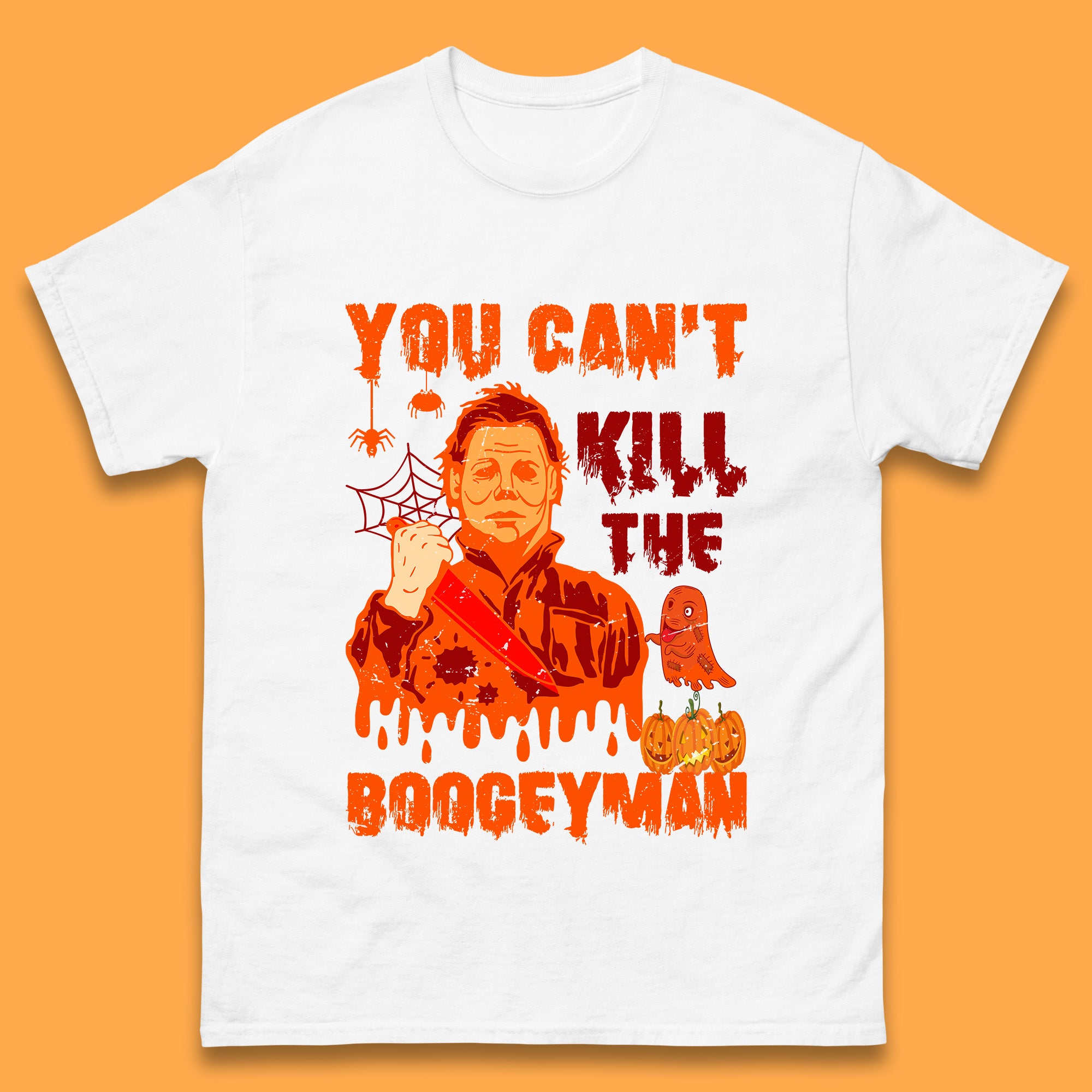 You Can t Kill The Boogeyman Halloween Horror Movie Spooky Psycho Killer Michael Myers Holding A Bloody Butcher Knife Mens Tee Top 4XL
