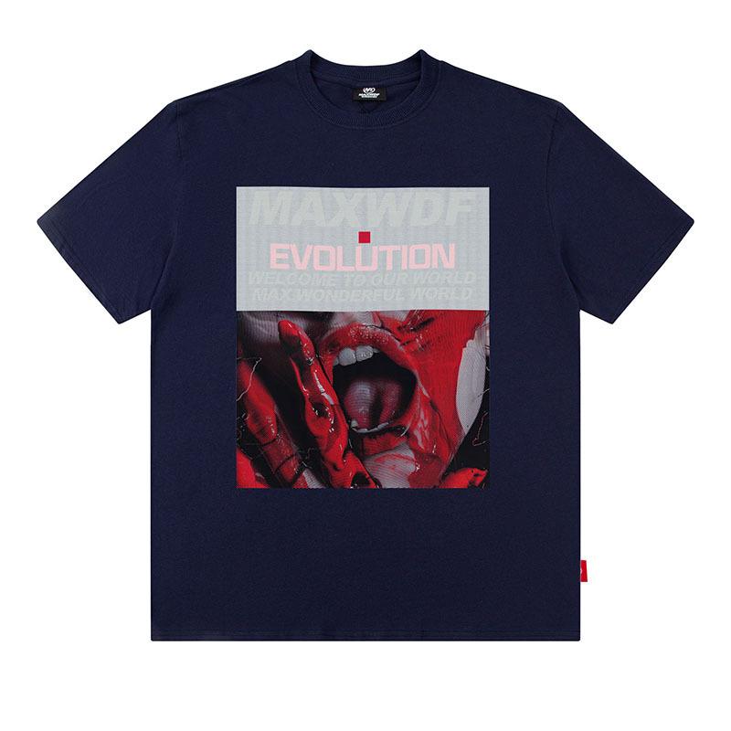 American Retro Trendy T-Shirt Men'S Oversize Hip-Hop Portrait Printing Casual Cotton Short-Sleeved T-Shirt Men'S