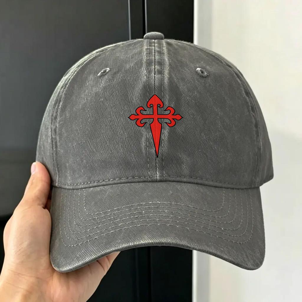 Cross Of Saint James Sun Baseball Cap Vintage Couple Women Washed Trucker Hat Sunscreen Print Outdoor Sports Baseball Caps Gift