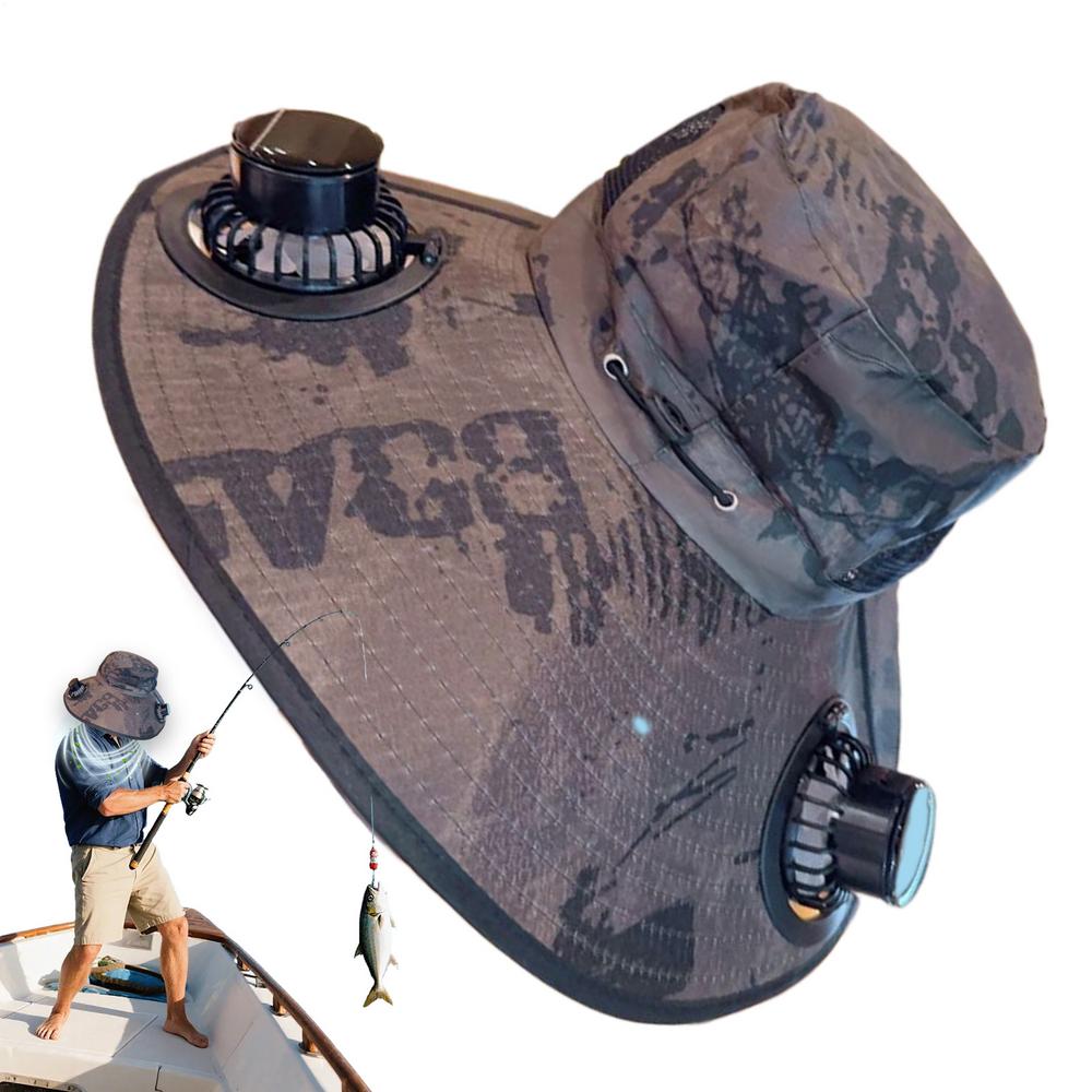 Fan Hats For Men Wide Brim USB Sun Hat With Fan Women's Caps For Fishing Golf Summer Hiking Boating Work Camping