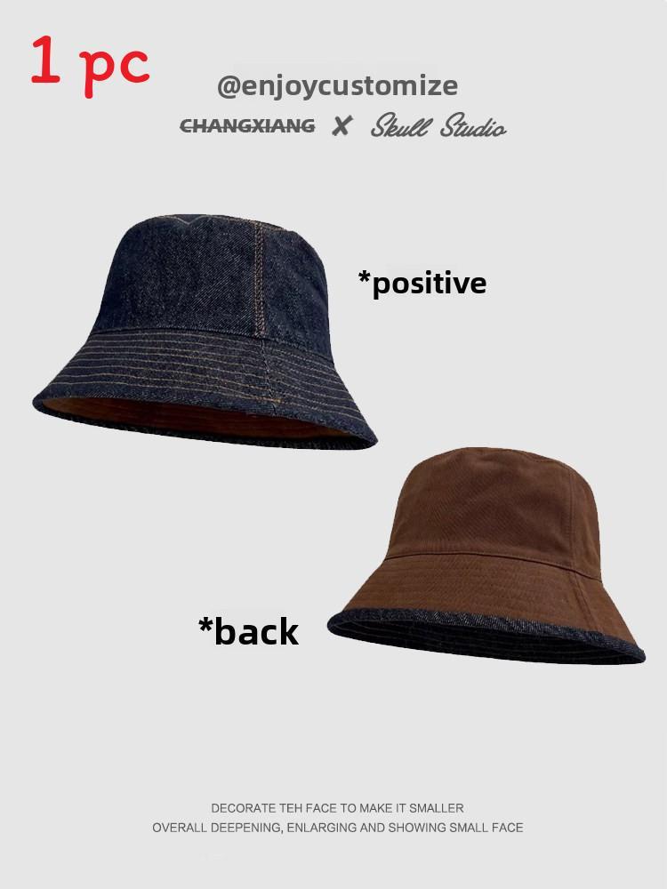 Fisherman Hat Large Size Cotton Sun Protection Wide Brim Summer Style For Casual Wear