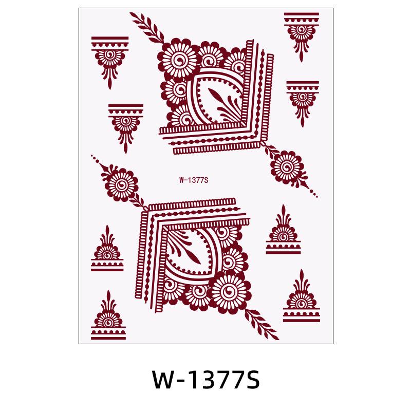 Zhengxiang 2025 Waterproof Brown Floral Lace Henna Tattoo Sticker