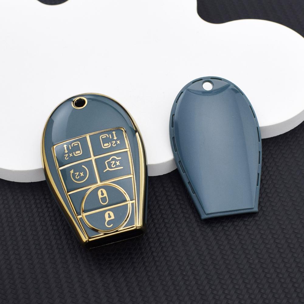 oft TPU Car Key Cover Case for Chrysler Jeep Grand Cherokee Dodge Durango Magnum Ram | Anti-scratch Key Protector with Key Ring
