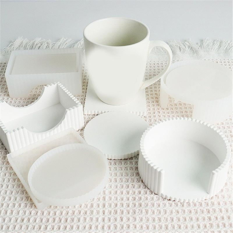 Stampo per colata in silicone versatile Stampo in resina epossidica Stampo per sottobicchieri versatile rotondo/quadrato/rettangolare Strumento per la creazione di gioielli