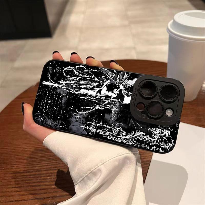 Luxury Retro Gothic Girl Angel Phone Case For iPhone 17 Air 16 Pro Max 16E 15 14 Plus 13 12 11 X XS XR Shockproof Silicone Cover