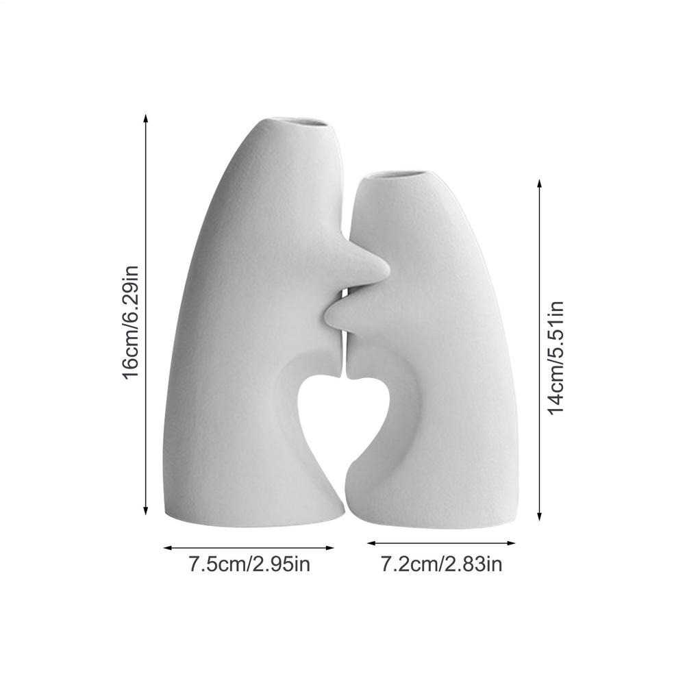 Ceramic Vase Hugging Flower Vase Desk Decor 2 Pieces Home Decor Wedding Decorations For Christmas Housewarming Dining Table Desk белый