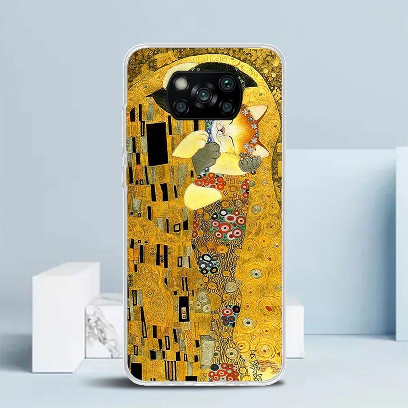 Kiss by Gustav Klimt Desig Phone Case For Xiaomi Poco F7 Ultra X5 X6 X7 Pro M7 Redmi 15C 15 13C 13 12C 12 10C 10 10A 9 9C 9A 9T