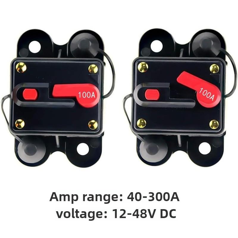 12V 24 48V DC Circuit Breaker 40A 50A 60A 80A 100A 150A 200A 250A 300A Car Truck Audio Resettable Fuse Voltage Protection Circuit Breaker 6