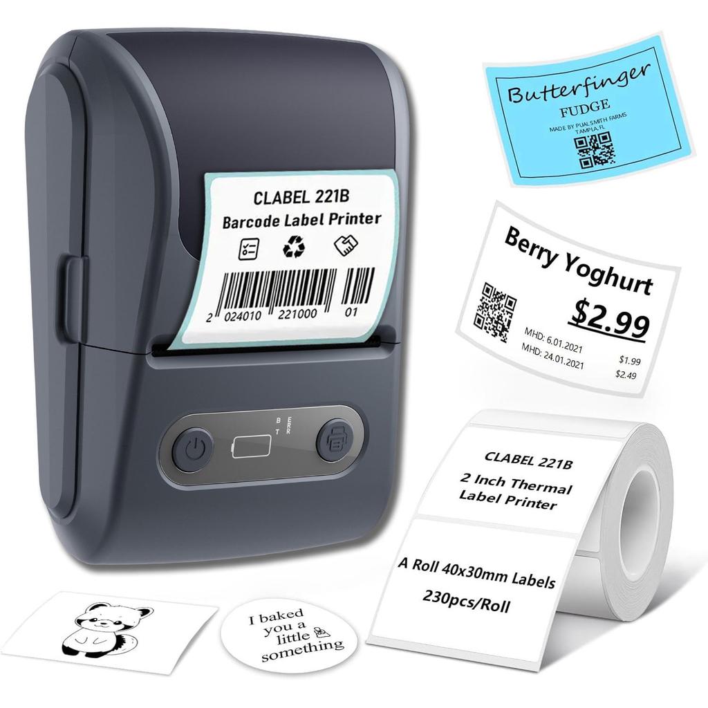 Portable Bluetooth Mini Thermal Label & Barcode Printer