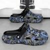 Fashion Summer Men Hole Shoes EVA Thick Bottom Slippers Casual Non-Slip Outdoor Slippers Beach Water Shoes Home Casual Slide Sandals