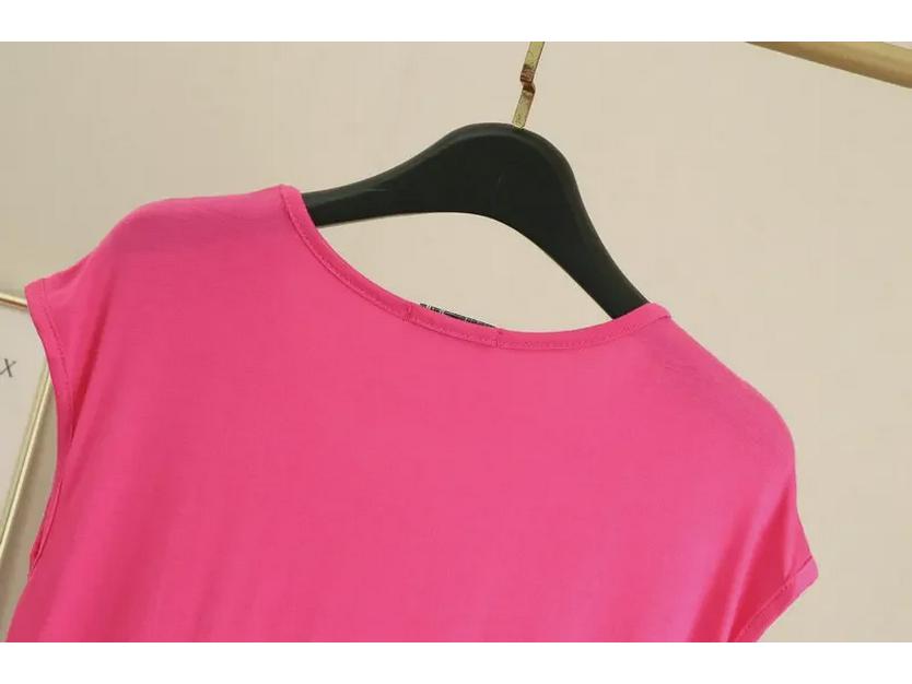 Women's Summer Loose Modal Sleeveless Round Neck Top - Solid Color, Large Size, Thin Home Vest