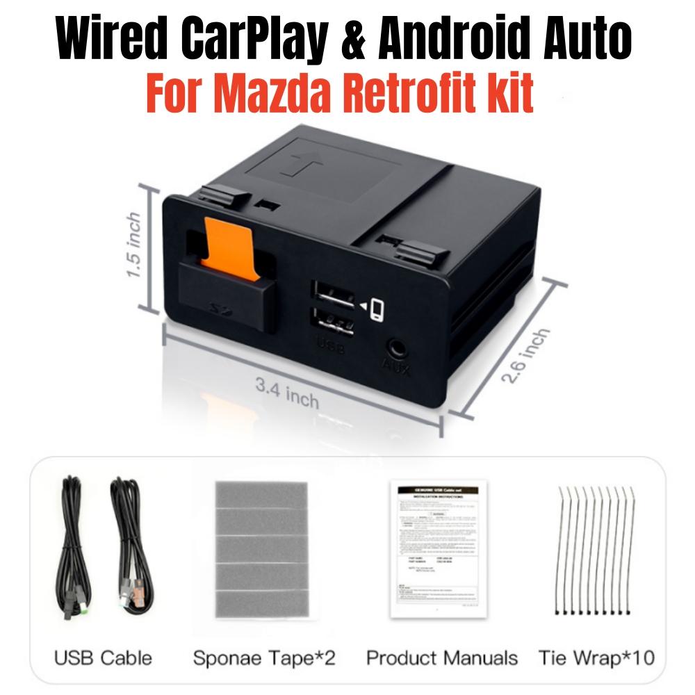 

Mazda Retrofit Kit Wired CarPlay Android Auto USB Adapter Hub OEM For Mazda 2 3 6 CX30 CX5 CX8 CX9 MX5 TK78669U0C