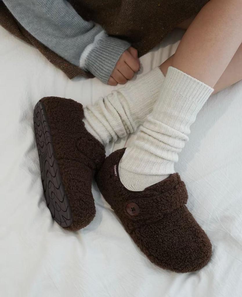 Thick-soled Comfortable Foreign Style Bag Head Shoes Women's 2025 Autumn and Winter New Matte Leather Retro Outer Wear Lazy One-pedal Cotton Shoes