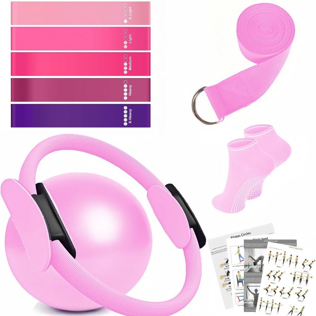 13 Piece Yoga Circle Gym Set, Solid Color PP, Stretching and Core Training Equipment, Fitness Tools for Sculpting and Flexibilit