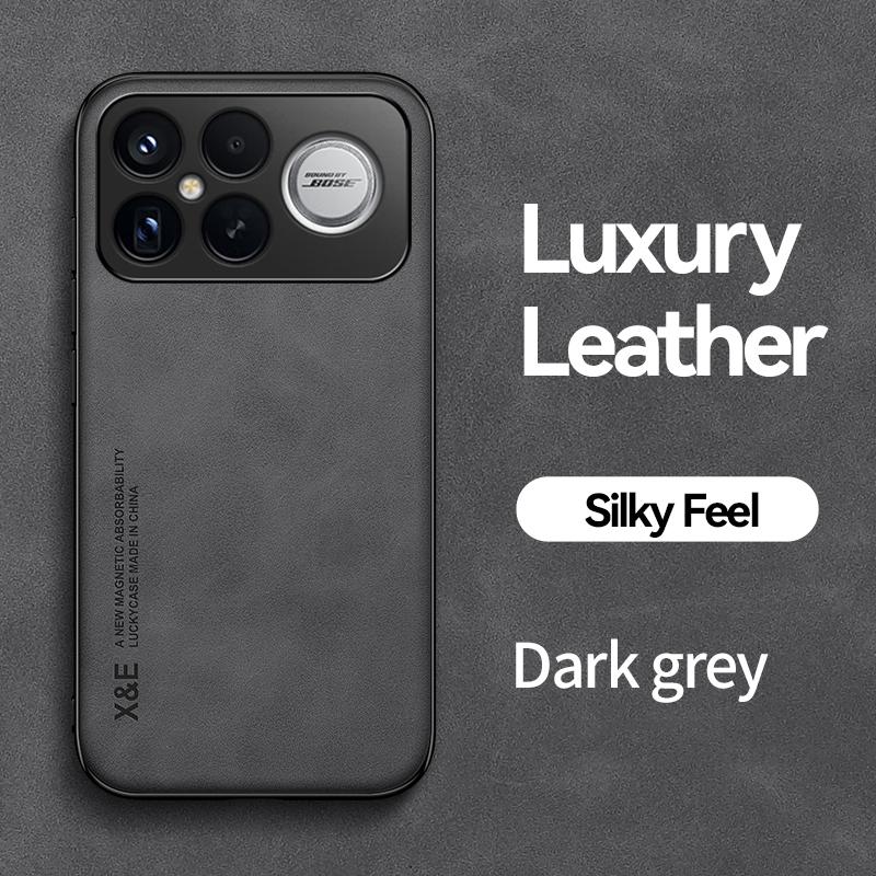 KEYSION Luxury Retro PU Leather Phone Case for Xiaomi POCO F8 Pro Soft Silicone+PC Shockproof Phone Back Cover for POCO F8 Ultra