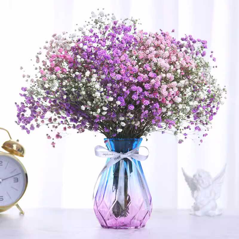 Baby's Breath Dried Flower Bouquet - Real Decorative Flowers for Living Room and Gift Packaging
