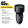 ESSAGER PD 45W Aluminum Alloy Car Charger USB-A/Type-C Dual Port PD3.0/QC3.0 Fast Charging Adapter