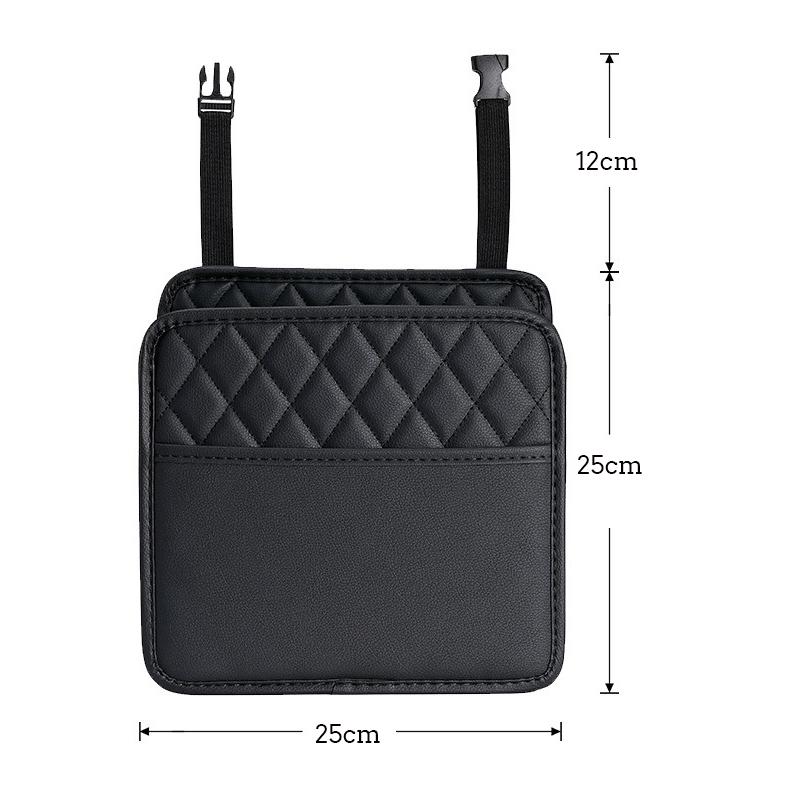 Multi-functional Car Seat Back Storage Bag Leather Storage Bag Garbage Bag Storage Bag Garbage Can Storage for Most Models