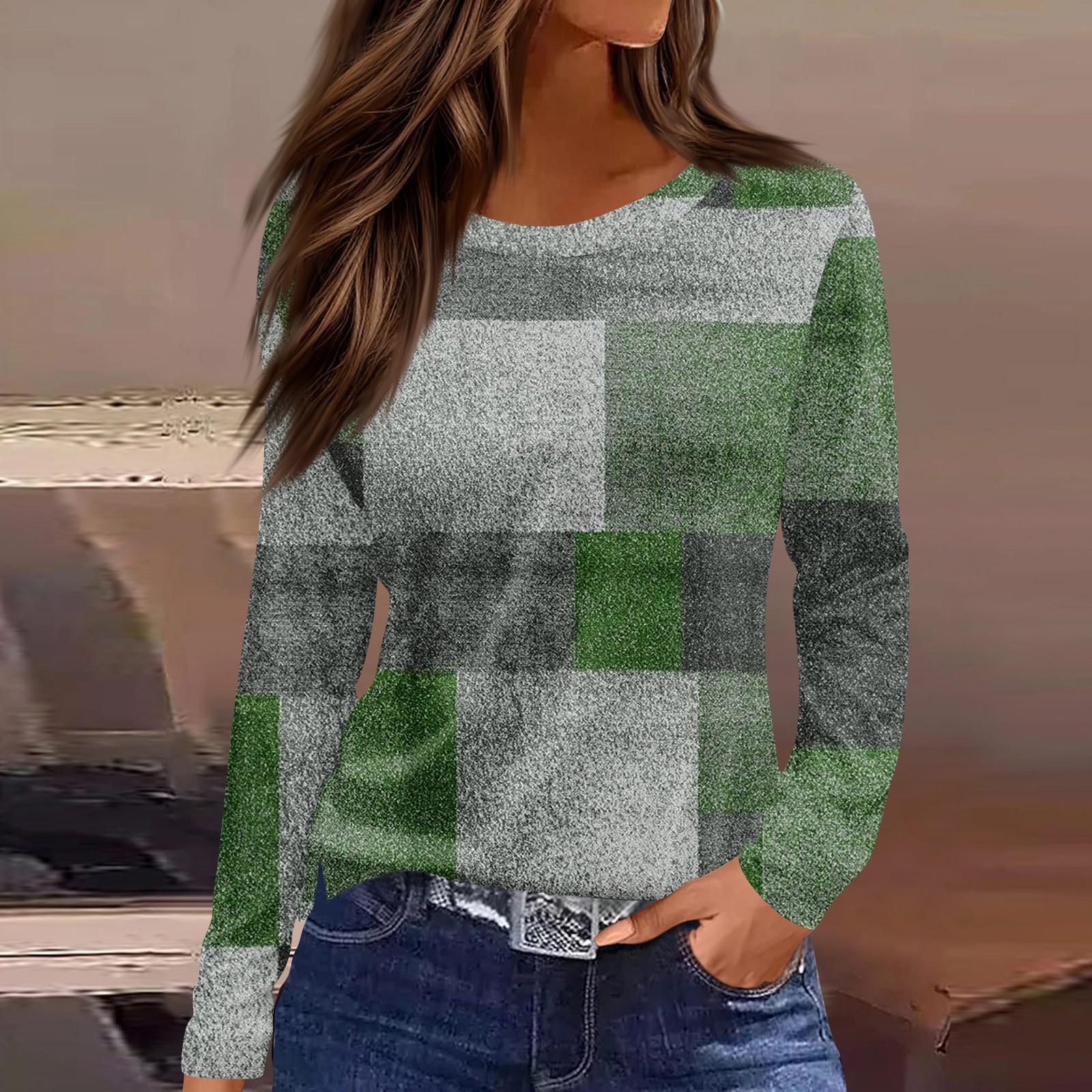 

Женская мода повседневный топ с круглым вырезом и длинными рукавами и цветочным принтом XL