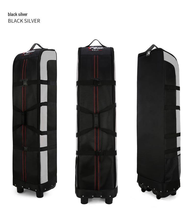 PGM Foldable Golf Travel Bag with Wheels for Men and Women - Airplane Checked Club Carrier Set