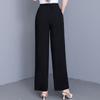 Women's Plus Size Solid Color Straight Leg Pants, Elastic Waist Summer Casual Trousers (XL-5XL)