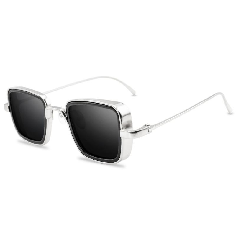 New Mens Vintage Small Frame Sunglasses Thick Edged Metal Square Sun Glasses UV400 Outdoor Driving Eyewear