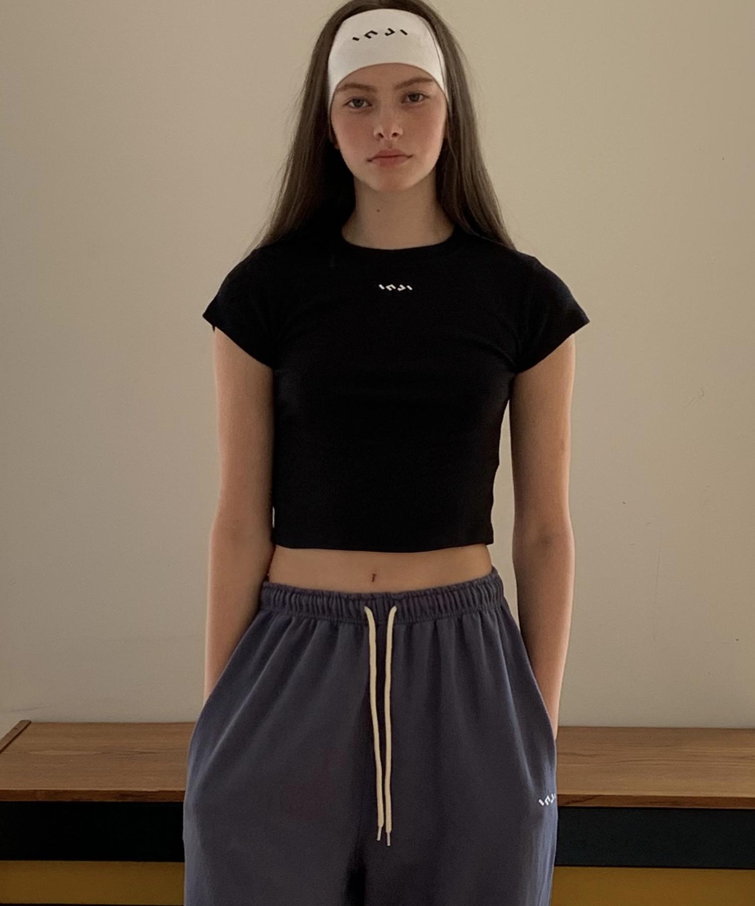 Ingi Active Ribbed Logo Baby Tee Black One