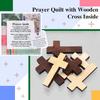 12 Pcs Mini Prayer Quilt with Cross ide, Bulk Vintage Scripture Prayer Quilt Squares Christian Gifts for Women Father's Day Pastor Appreciation