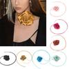 Naszyjnik Choker w stylu Boho Błękitny Kwiatowy Naszyjnik Łańcuszek na Talii Przesadzony Duży Kwiatowy Naszyjnik na Sznurku Biżuteria dla Kobiet Dziewcząt