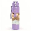 1PC Twin Floating Otters 750ml Color Plastic Sports Water Bottle Leakproof Flip Straw Lid Suitable for Sports Office Home Use