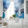 Ocean Nautical Sailing Window Curtains Home Decor Living Room Curtains Kitchen Drapes Panel Curtains for Bedroom Windows cortina
