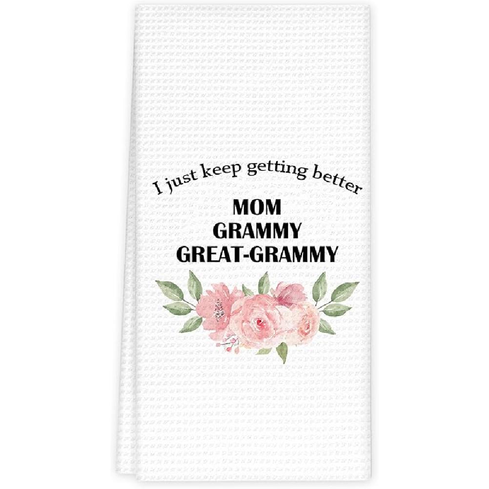 Mom Grandma Great-Grandma Kitchen Towels, New Mom Gifts Dish Towel for Kitchen, Grandma Announcement Gifts Tea Towels, Great-Grandma Baby Low Price-5