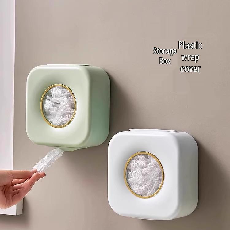 Wall-Mounted Cling Film Dispenser & Fresh-Keeping Bag Organizer