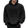 Men's Double-Sided Fleece Hoodie, Sherpa Pullover Hooded Sweatshirt, Winter Warm Outerwear