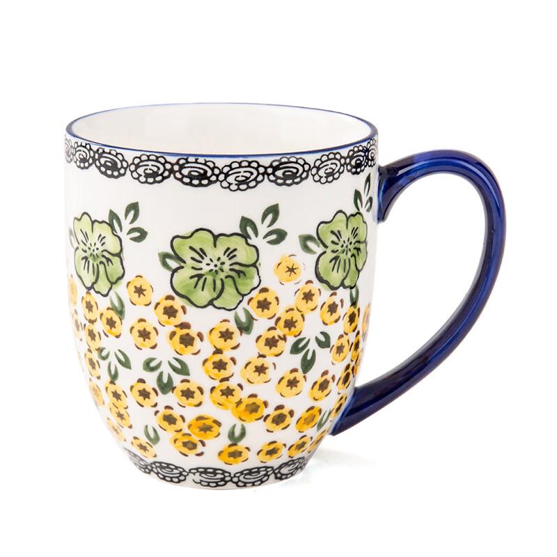 Polnischer Retro Handbemalter Keramikbecher