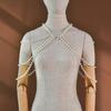 Graceful Flowing Resin Pearls Shoulder Drape Chain Elegant Evening Wear Jewelry Unique Body Accessories