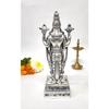 Lord Tirupati Balaji Silver  Matte Idol with Garuda for Car Dashboard | Vishnu Ji Idol for Office Desk | Venkateswara Swamy Murti for Home