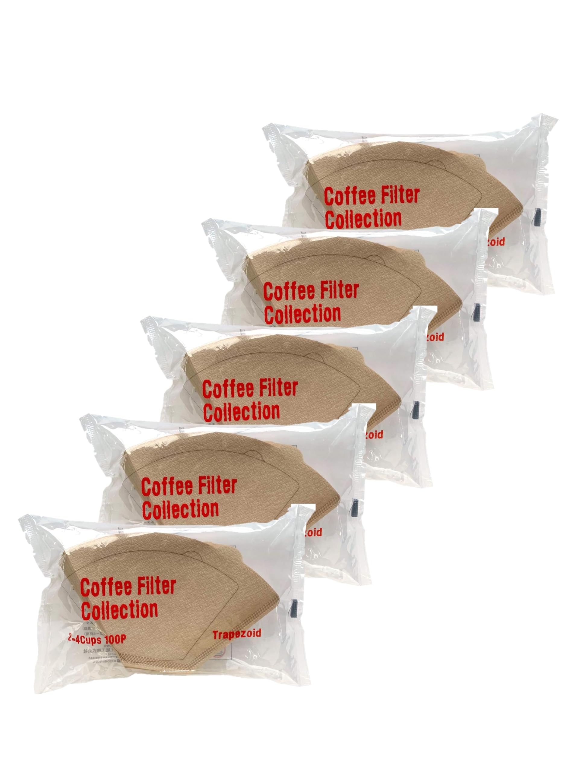 

Kanae Paper Coffee Trapezoidal 100 Filters x 5 Made in Brown Filters, KS, Shape, 2-4 Cups, Packs, Unbleached, Japan,